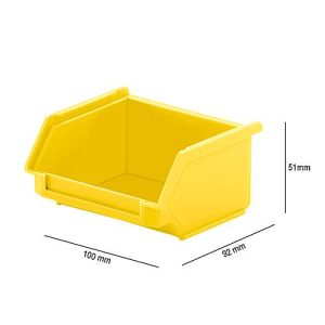 Sichtlagerkasten SSI Schäfer LF 110, Polypropylen, L 92 x B 100 x H 51 mm, 0,26 l, gelb