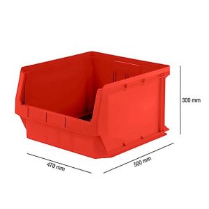 Sichtlagerkasten SSI Schäfer LF 543, PP-Kunststoff, L 500 x B 470 x H 300 mm, 57 l, rot Sichtlagerkasten SSI Schäfer LF 543, PP-Kunststoff, L 500 x B 470 x H 300 mm, 57 l, rot