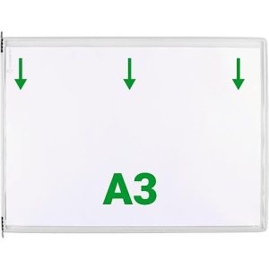 Sichttafel Tarifold DIN A3 quer, 10 St., alle Trägersysteme, Metalldrehzapfen, weiß