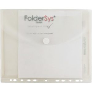 Sichttasche FolderSys FolderGreen®, A4 Hochformat, EURO-Lochung/umlaufende Dehnfalte/Abheftrand/Klappe/Klettverschluss, 100 % PCR-PP, transparent ,10 Stück