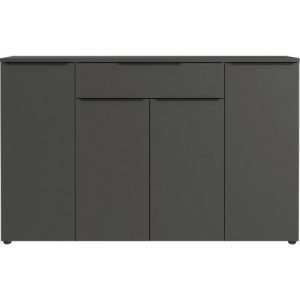 Sideboard Porto, mit 1 Schublade und 4 Türen, B 1610 x T 400 x H 1010 mm, graphit