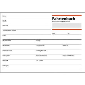 sigel® Fahrtenbuch für PKW FA614, DIN A6 quer, 32 Blatt