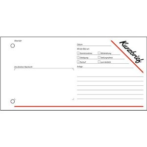 sigel® Kurzbrief KF213, 1/3 DIN A3 quer, 100 Blatt
