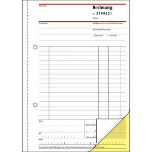 sigel® Rechnungsbuch mit fortlaufender Nummerierung SD131, DIN A5 hoch, 2 x 50 Blatt,