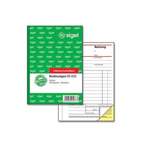 sigel® Rechnungsbuch SD033, DIN A6 hoch, 2 x 40 Blatt, selbstdurchschreibend sigel® Rechnungsbuch SD033, DIN A6 hoch, 2 x 40 Blatt, selbstdurchschreibend