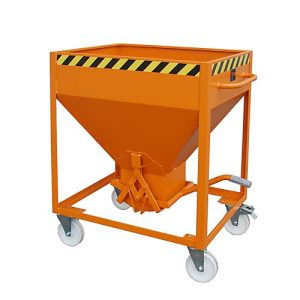 Silobehälter Typ SR 375, Räder, Inhalt 375 Liter, orange RAL 2000
