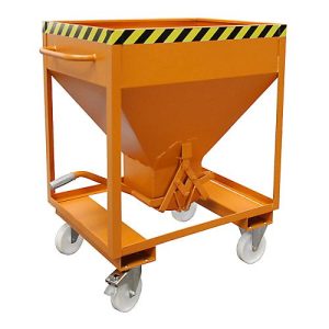 Silobehälter Typ SRE 375, Scherenverschluss, Inhalt 375 Liter, lackiert, orange RAL 2000 Silobehälter Typ SRE 375, Scherenverschluss, Inhalt 375 Liter, lackiert, orange RAL 2000