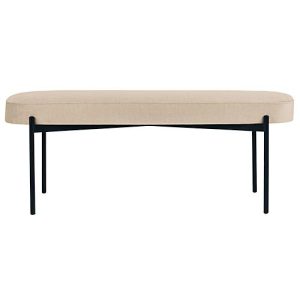 Sitzbank easyChair® by Paperflow GAIA, oval L, Stoffbezug elfenbeinfarben, 4-Fußgestell mattschwarz, B 1180 x T 420 x H 455 mm Sitzbank easyChair® by Paperflow GAIA, oval L, Stoffbezug elfenbeinfarben, 4-Fußgestell mattschwarz, B 1180 x T 420 x H 455 mm