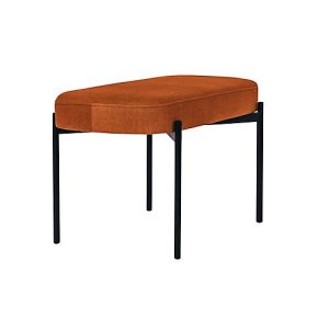 Sitzbank easyChair® by Paperflow GAIA, oval M, Samtbezug rostfarben, 4-Fußgestell mattschwarz, B 790 x T 420 x H 455 mm