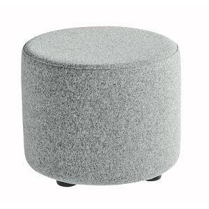 Sitzhocker TAPA Round, gepolstert, Schurwolle-Bezug, grau