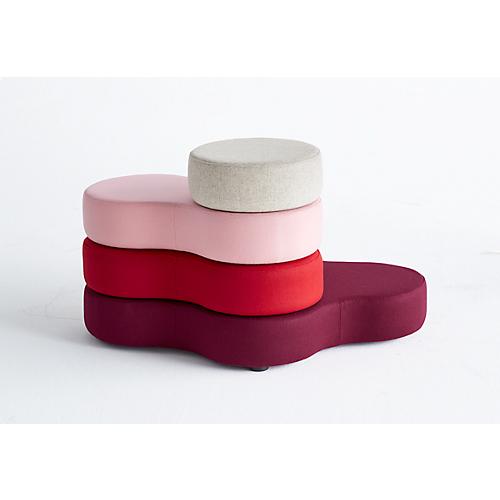 Sitzsystem TAPA Round I, Stoff, modular, mit Drehmechanismus, B 800 x H 620 mm, bordeaux/grau