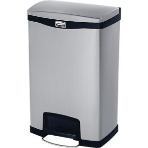 Slim Jim Step-ON Tretabfallbehälter, aus Edelstahl, 50 Liter, schwarz