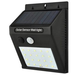 Solar Wandleuchte mit Bewegungsmelder 20 LEDs. Akku