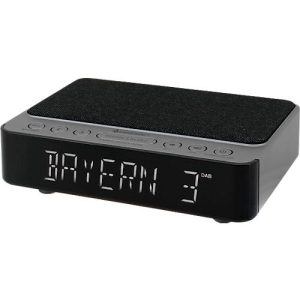 Soundmaster® Uhrenradio UR250AN, DAB+/UKW, 20 Festsenderspeicher, Qi-Ladefunktion, USB, Kopfhöreranschluss, schwarz-grau
