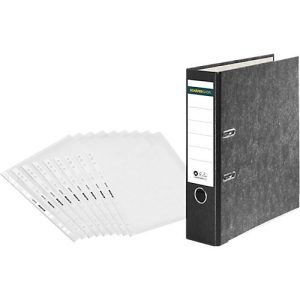 Sparset Ordner Schäfer Shop Select, DIN A4, Rückenbreite 80 mm, 20 Stück, schwarz + 50 Prospekthüllen Premium, DIN A4, transparent, glatt/klar Sparset Ordner Schäfer Shop Select, DIN A4, Rückenbreite 80 mm, 20 Stück, schwarz + 50 Prospekthüllen Premium, DIN A4, transparent, glatt/klar