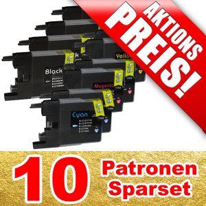 ersetzen Brother LC-1220. LC-1240. LC-1280; 10 kompatible Patronen | BS1240-10-LB