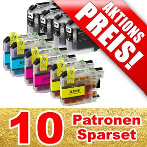 ersetzen Brother LC-225. LC-227; 10 kompatible Patronen | BS225-CHIP-10-LB