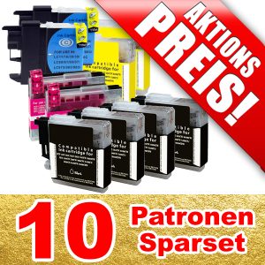 ersetzen Brother LC-980. LC-1100; 10 kompatible Patronen | BS980/1100-10-LB