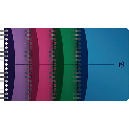Spiralbuch OXFORD Office Urban Mix A6, Format A6, Doppelbindung, 90 Blatt kariert, ohne Mikroperforation, weiß, EU ECO Label PEFC, farbsortierte Deckel, 10 Stück