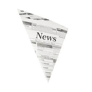 Spitztüten Papstar Newsprint, Volumen 250 g, L 230 x B 230 x H 325 mm, fettdicht, kompostierbar, Pergament-Ersatzpapier, grau-schwarz, 1000 Stück