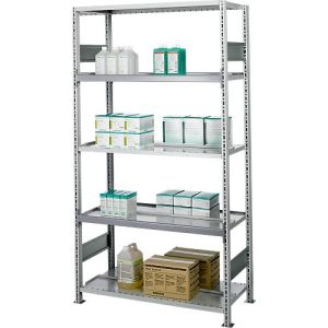 SSI Schäfer Archivregal, Grundfeld, 5 Böden, B 995 x T 600 mm, verzinkt
