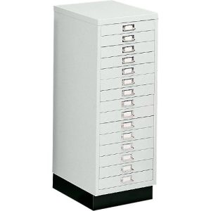 SSI Schubladenschrank DIN A3, 15 Schübe, 940 mm hoch, lichtgrau