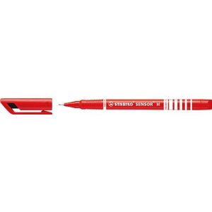 Stabilo Fineliner Sensor, Strichbreite 0,7 mm, rot, 10 St.