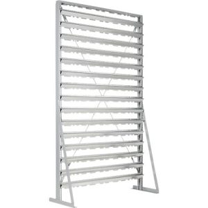 Ständerregal, 1-seitig bestückbar, 15 Reihen, ohne Sichtlagerkästen, B 1145 x T 400 x H 1950 mm, Stahl, grau Ständerregal, 1-seitig bestückbar, 15 Reihen, ohne Sichtlagerkästen, B 1145 x T 400 x H 1950 mm, Stahl, grau