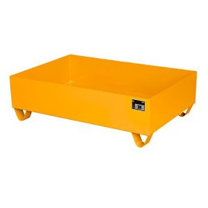 Stahl-Auffangwanne ohne Gitterrost, 1200 x 800 mm, orange RAL 2000