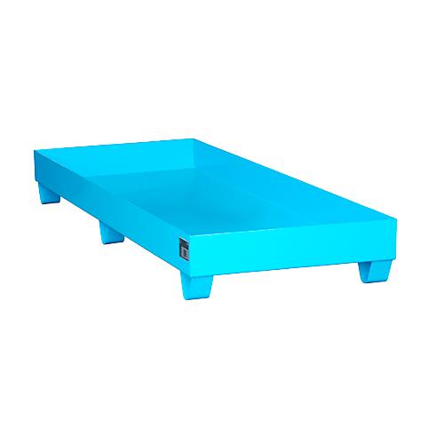 Stahl-Auffangwanne ohne Gitterrost, 1800 x 800 mm, blau RAL 5012