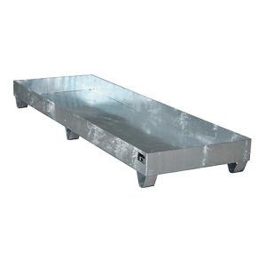 Stahl-Auffangwanne ohne Gitterrost, 2400 x 800 mm, verzinkt