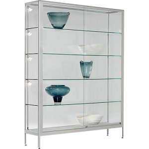 Stand-Präsentationsvitrine, stabiler Aluminium-Rahmen, 1500 x 400 x 1950 mm Stand-Präsentationsvitrine, stabiler Aluminium-Rahmen, 1500 x 400 x 1950 mm