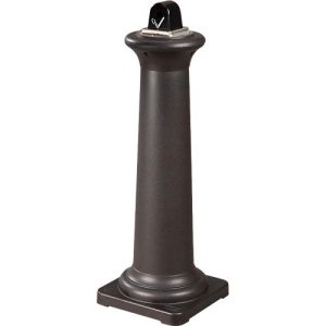 Standascher Rubbermaid® GroundsKeeper® Tuscan, für den Außenbereich, Volumen 4,4 l, mit Inneneimer, Ø 330 x H 974 mm, Edelstahl & Kunststoff, schwarz