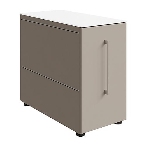 Standcontainer SOLUS PLAY, mit Utensilienauszug, Schublade, Ansatz links, Tiefe 400 mm, Stone grey