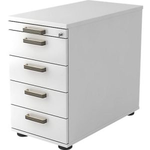 Standcontainer TOPAS LINE, 4 Schübe, 1 Utensilienauszug, abschließbar, B 428 x T 800 x H 720-760 mm, weiß/weiß Standcontainer TOPAS LINE, 4 Schübe, 1 Utensilienauszug, abschließbar, B 428 x T 800 x H 720-760 mm, weiß/weiß