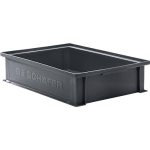 Stapelkasten Serie 14/6-2G, aus PP, ESD-leitfähig, Inhalt 10,3 L, schwarz