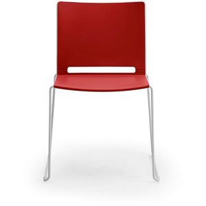 Stapelstuhl ILike, inkl. Kunststoffgleiter, Gestell alugrau lackiert, rot, 4 Stück Stapelstuhl ILike, inkl. Kunststoffgleiter, Gestell alugrau lackiert, rot, 4 Stück