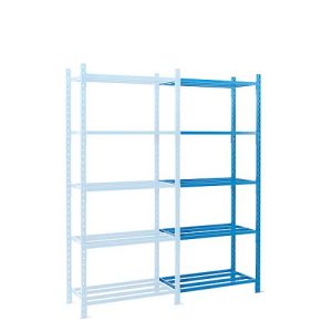 Steckregal-Anbaufeld, m. 5 Rohrgitterböden, B 1260 x T 600 x H 2500 mm Steckregal-Anbaufeld, m. 5 Rohrgitterböden, B 1260 x T 600 x H 2500 mm