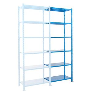 Steckregal-Anbaufeld, m. 6 Stahlblechböden, B 1010 x T 600 x H 3000 mm