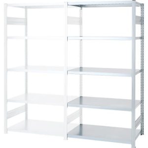 Steckregal ORDO Industry, Anbauregal, modular, 5 Fachböden, Fachlast 140 kg, Feldlast 1200 kg, B 1310 x T 435 x H 2000 mm, Stahl verzinkt