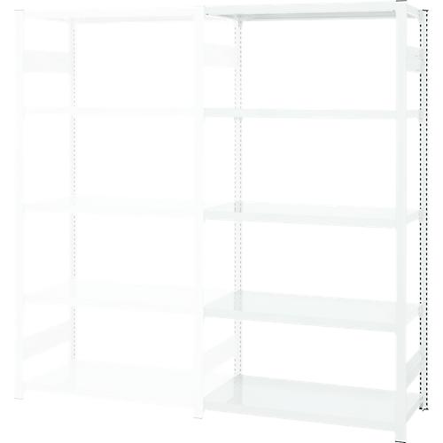 Steckregal ORDO Professional, Anbauregal, modular, 5 Fachböden, Fachlast 140 kg, Feldlast 1200 kg, B 1010 x T 535 x H 2000 mm, Stahl, verkehrsweiß RAL 9016