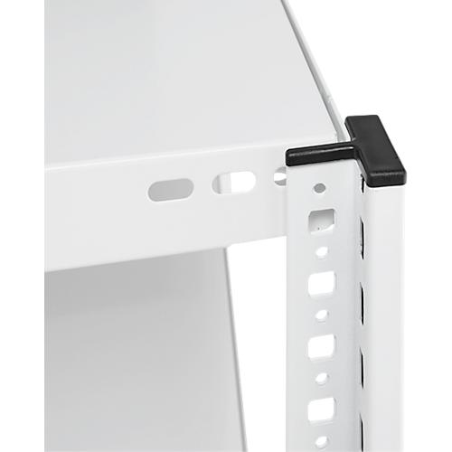 Steckregal ORDO Professional, Grundregal, modular, 5 Fachböden, Fachlast 185 kg, Feldlast 1000 kg, B 1360 x T 535 x H 2500 mm, Stahl, verkehrsweiß RAL 9016