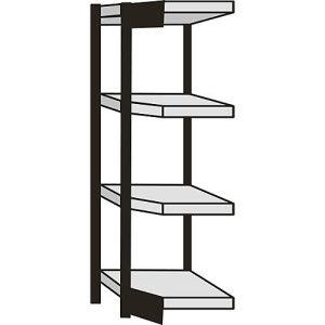 Steckregal Stora 100, Eck-Regalfeld, 4 Böden, B 370 mm + Tiefe Steckregal Stora 100, Eck-Regalfeld, 4 Böden, B 370 mm + Tiefe