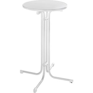 Stehtisch Quickstep ohne Sonnenschirmöffnung, desinfektionsmittelbeständig, Ø 700 mm, weiß