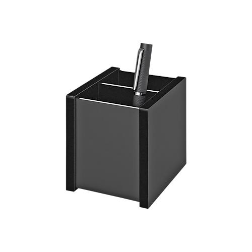Stiftebutler black office, 2 Fächer, Acrylglas, schwarz, mit Gummifüßen
