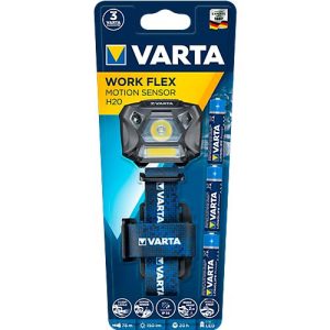 Stirnlampe Varta Work Flex Motion Sensor H20, CBOB-LED Technologie, 42-78 m, 2 Leuchtmodi & 8 Leuchtstufen, IP54 Stirnlampe Varta Work Flex Motion Sensor H20, CBOB-LED Technologie, 42-78 m, 2 Leuchtmodi & 8 Leuchtstufen, IP54