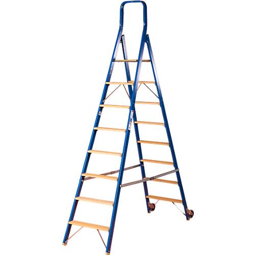 Stufenstehleiter Multicolor, doppelseitig besteigbar, 2x7 Stufen, 1 Plattform