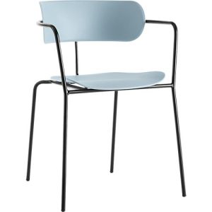 Stuhl BISTRO, stapelbar bis zu 4 Stück, B 535 x T 545 x H 760 mm, Stahlrohr & Polypropylen, blau, 4 Stück Stuhl BISTRO, stapelbar bis zu 4 Stück, B 535 x T 545 x H 760 mm, Stahlrohr & Polypropylen, blau, 4 Stück