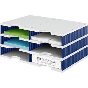 styro® Sortierstation styrodoc Standard, DIN C4, 3 Etagen/2-reihig/6 Fächer, grau/blau styro® Sortierstation styrodoc Standard, DIN C4, 3 Etagen/2-reihig/6 Fächer, grau/blau