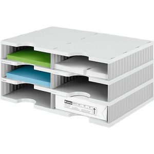 styro® Sortierstation styrodoc Standard, DIN C4, 3 Etagen/2-reihig/6 Fächer, grau/grau styro® Sortierstation styrodoc Standard, DIN C4, 3 Etagen/2-reihig/6 Fächer, grau/grau